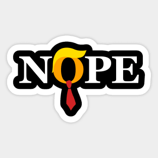 "Nope" Trump Orange Face Red Tie Wig Sticker